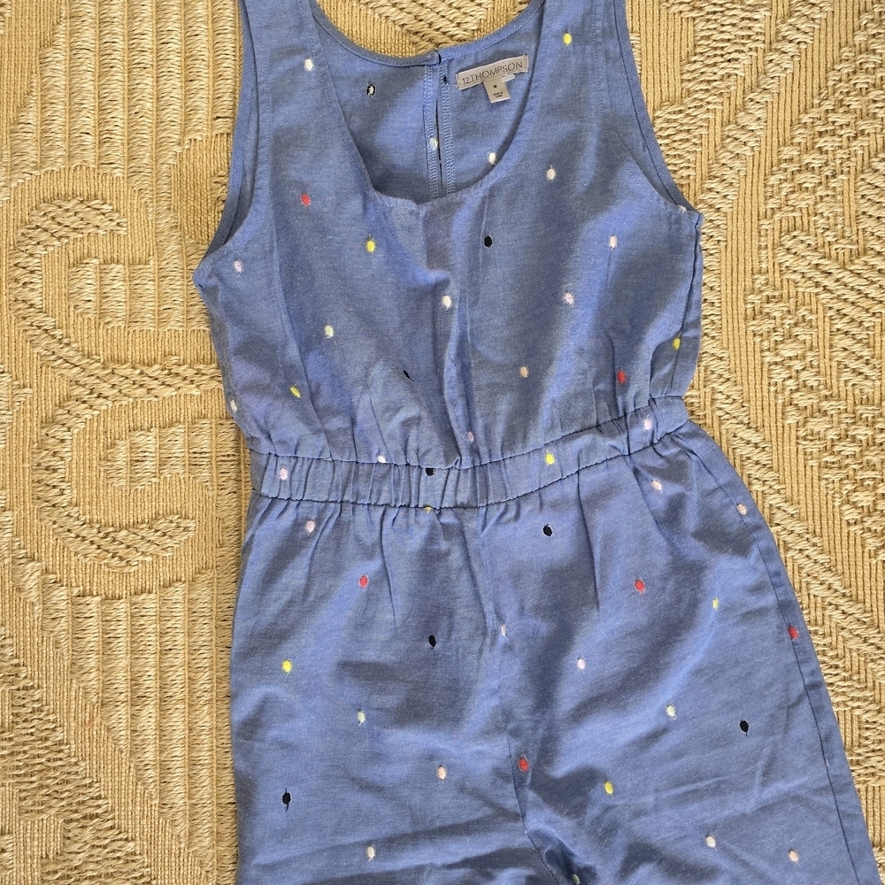 Thompson Light Blue Jumpsuit with Dots - Picture 4 of 11